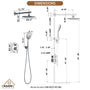 CASAINC 9.5'' Wall-mounted rain shower faucet with pressure balanced valve
