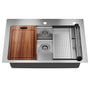 CASAINC 33 inch Stainless Steel Topmount Workstation Kitchen Sink