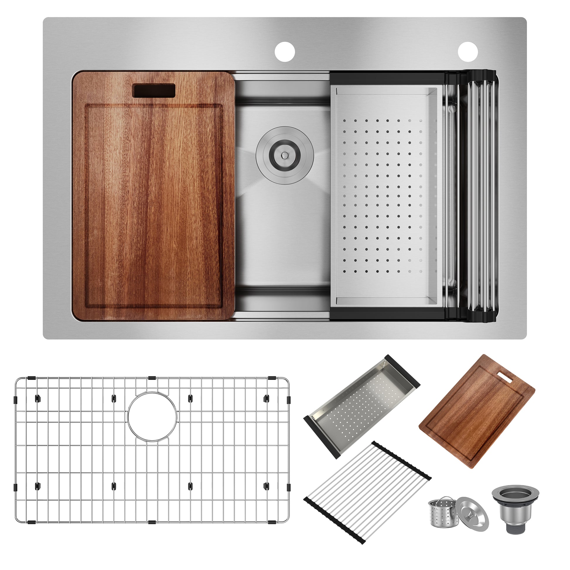 CASAINC 33 inch Stainless Steel Topmount Workstation Kitchen Sink
