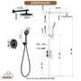 CASAINC 9.5'' Wall-mounted rain shower faucet with pressure balanced valve