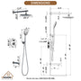 CASAINC 9.5inch Wall-mounted rain shower faucet with pressure balanced valve