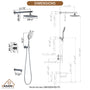 CASAINC 9.5inch Wall-mounted rain shower faucet with pressure balanced valve
