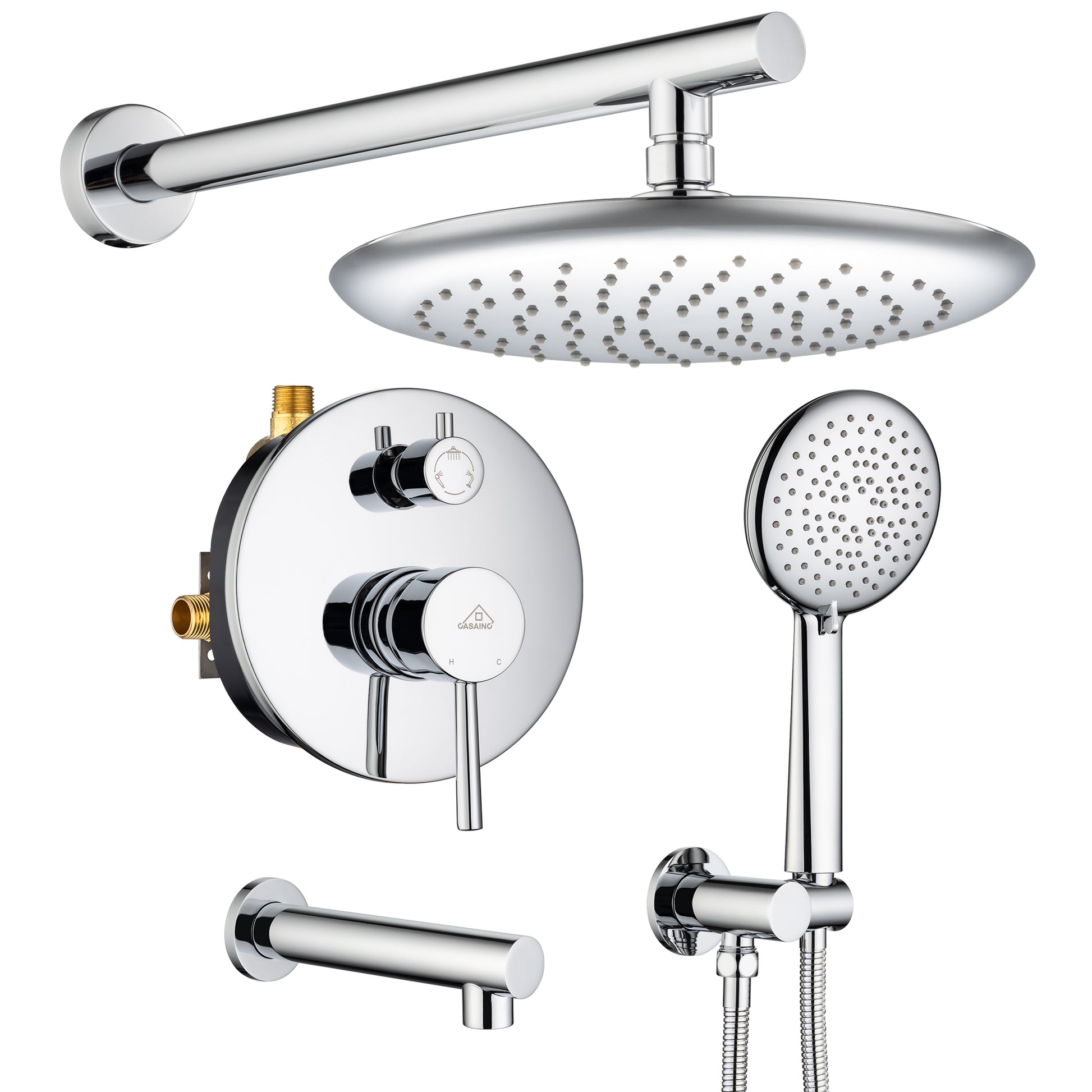 9.5inch Wall-mounted rain shower faucet with pressure balanced valve rain shower heads 
 create relaxing shower experience