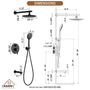 CASAINC 9.5inch Wall-mounted rain shower faucet with pressure balanced valve
