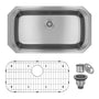 CASAINC 32 inch SUS304 Stainless Steel Single Bowl Undermount Workstation Kitchen Sink 18 gauge