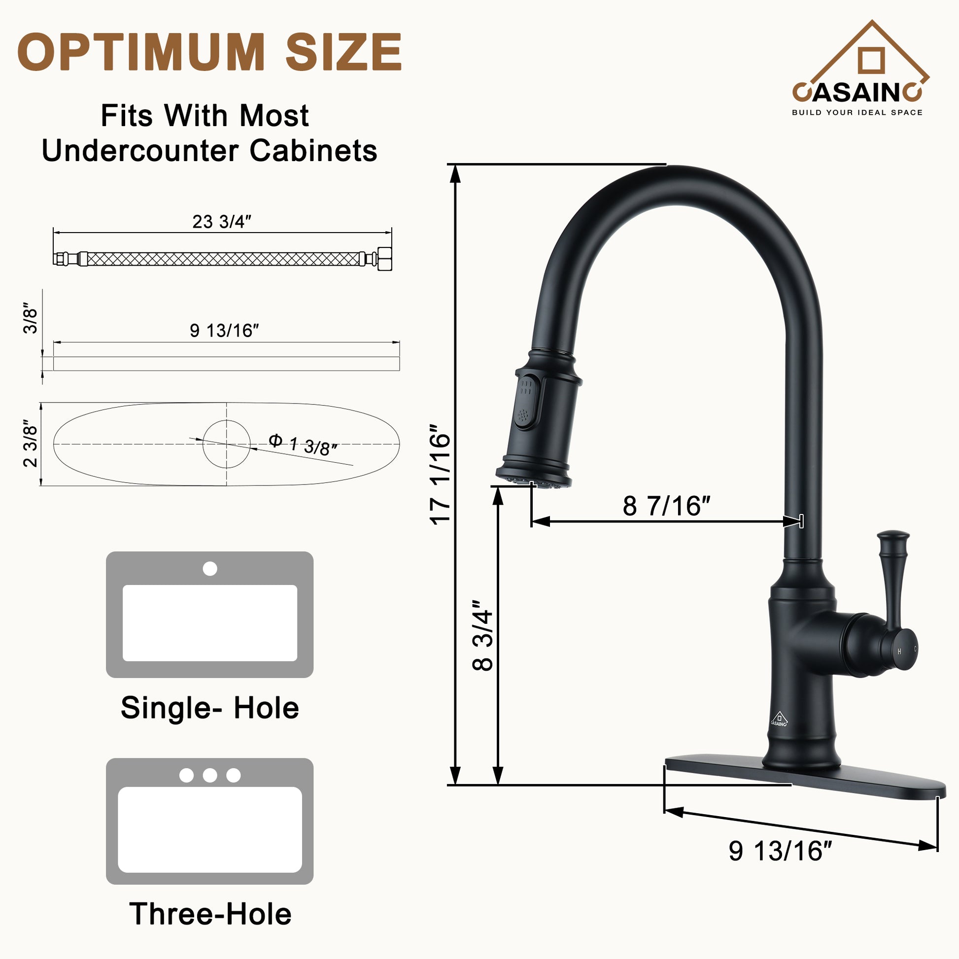 Single-Handle Kitchen Faucet with  Pull-Out Sprayer