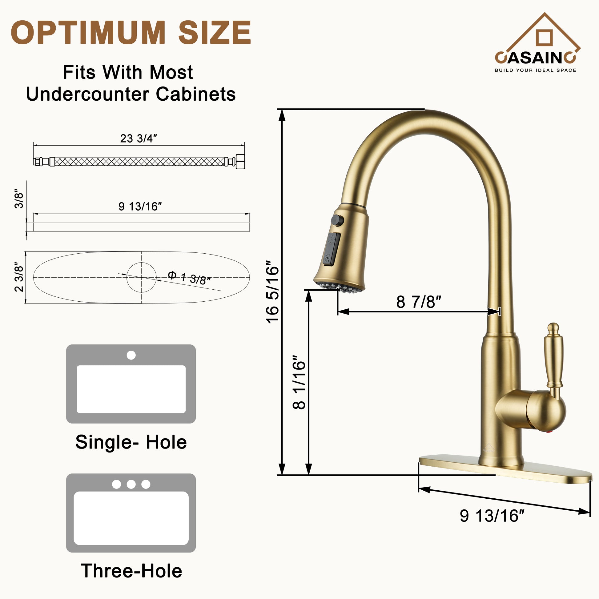 Casainc Single-Handle Kitchen Faucet with  Pull-Out Sprayer