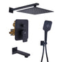 CASAINC 10 inch Square Wall-mounted rain shower faucet with pressure balanced valve