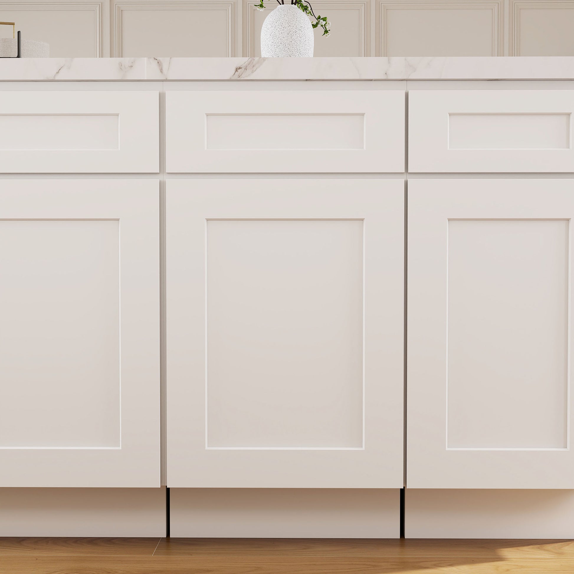 18"W x 24"D x 34.5"H Plywood Waste Basket Kitchen Base with 2 Drawers Ready to Assemble