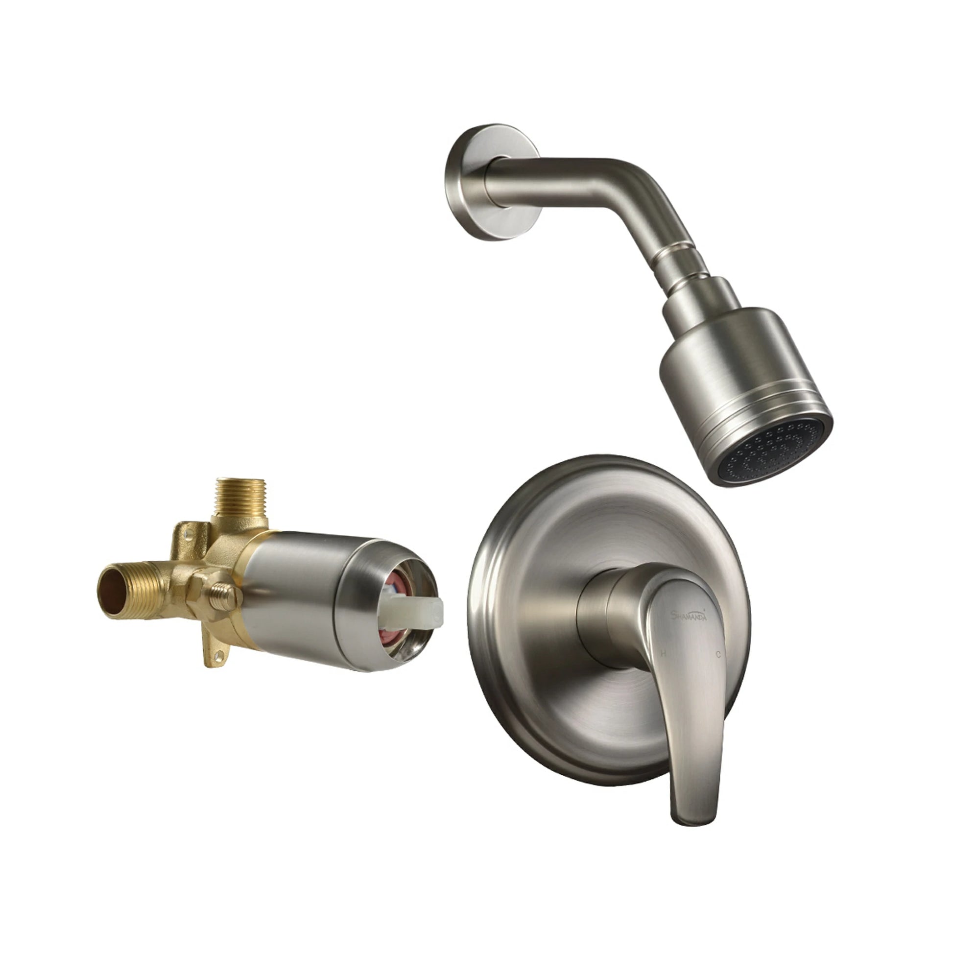 Wall Mount Rain Fixed Shower Head with Single Lever Handle