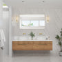 Tempered Glass Wall-Mounted Mirror with Gold Metal Frame