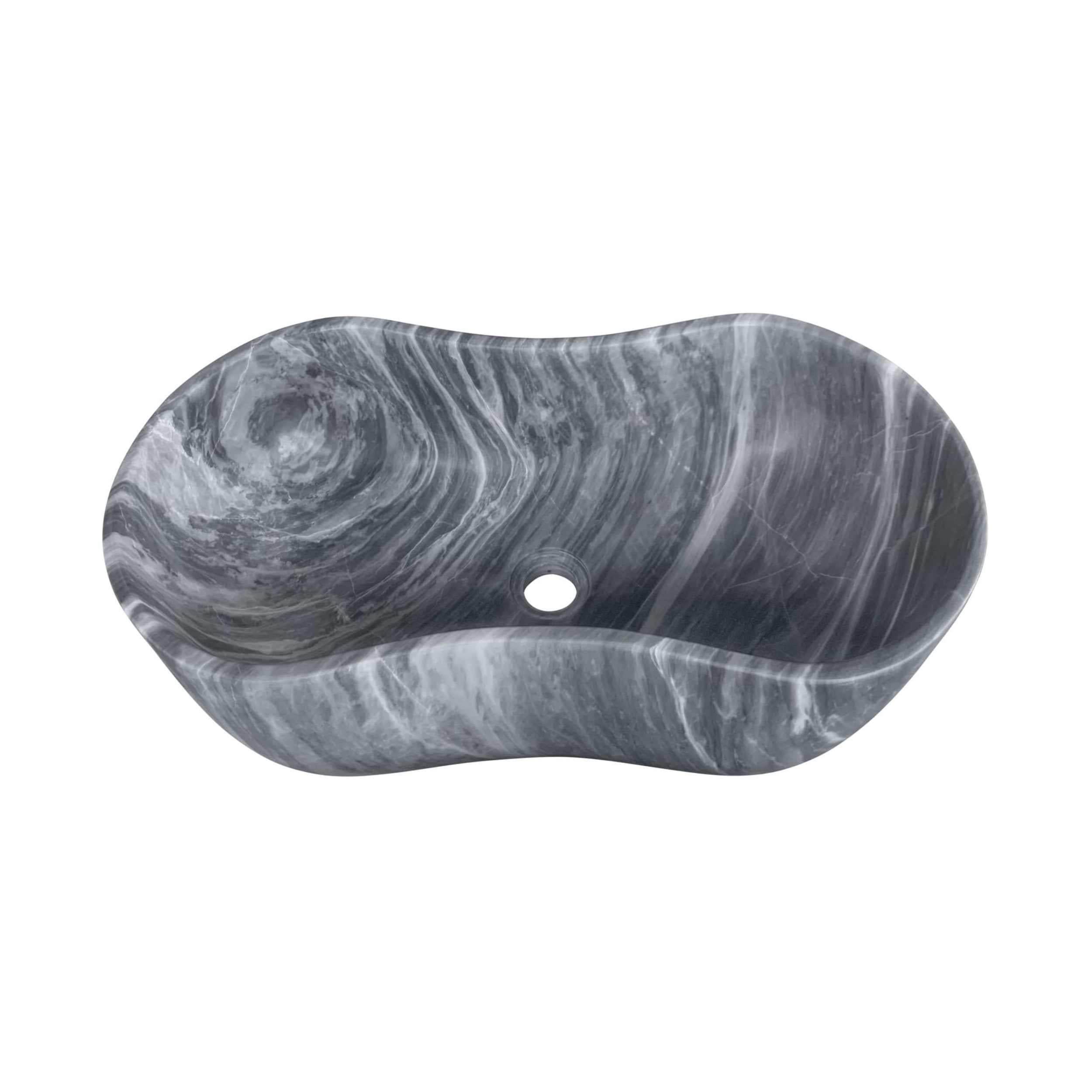 23.6” Genuine Natural Marble Vessel Sink – polished surface in Beige/White/Gray/Green