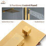 10" Wall Mount Rain Shower Shower System With Hand Shower & Slide Bar