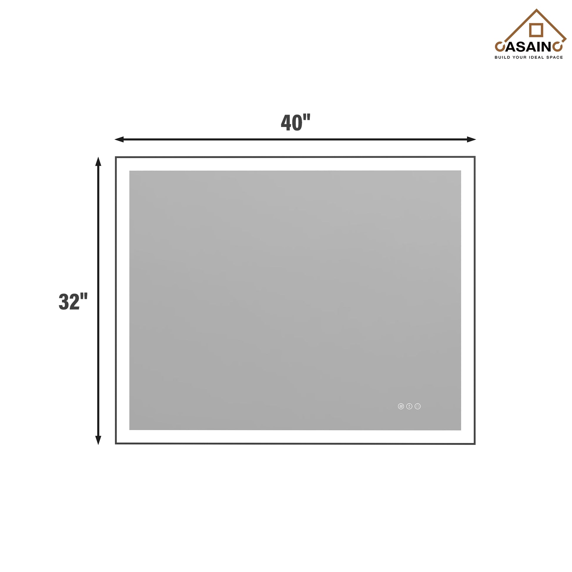 Tempered Glass LED Mirror with Aluminum Frame for Bathroom Vanity