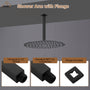 7.87"/11.81" Square Ceiling-Mounted Shower Arm with Flange Cover