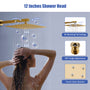 12" Thermostatic Rainfall Shower System with Handheld & Body Jets