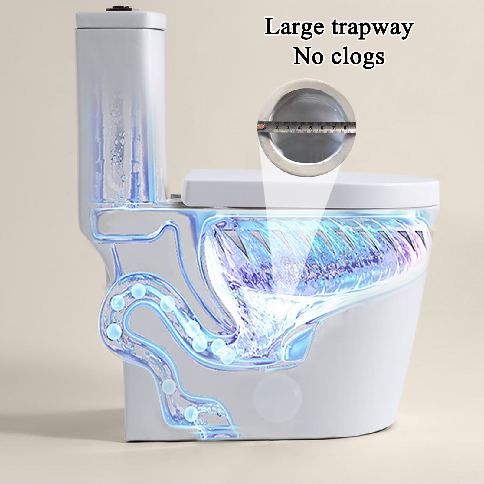 Compact One-Piece Toilet with Dual Flush & Quiet Soft Close Seat