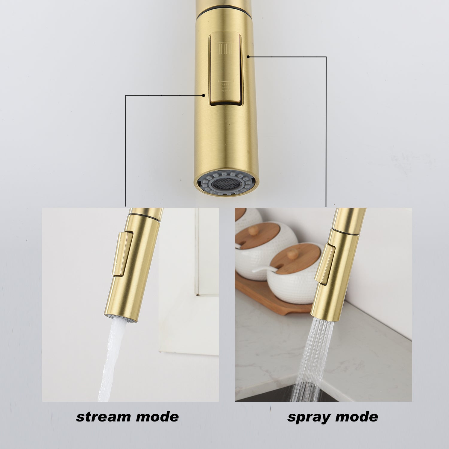Touch Kitchen Faucet with Pull Down Sprayer-CASAINC