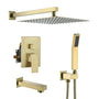 CASAINC 12 inch Wall Mounted Shower System with Bathtub Faucet and Hand Shower