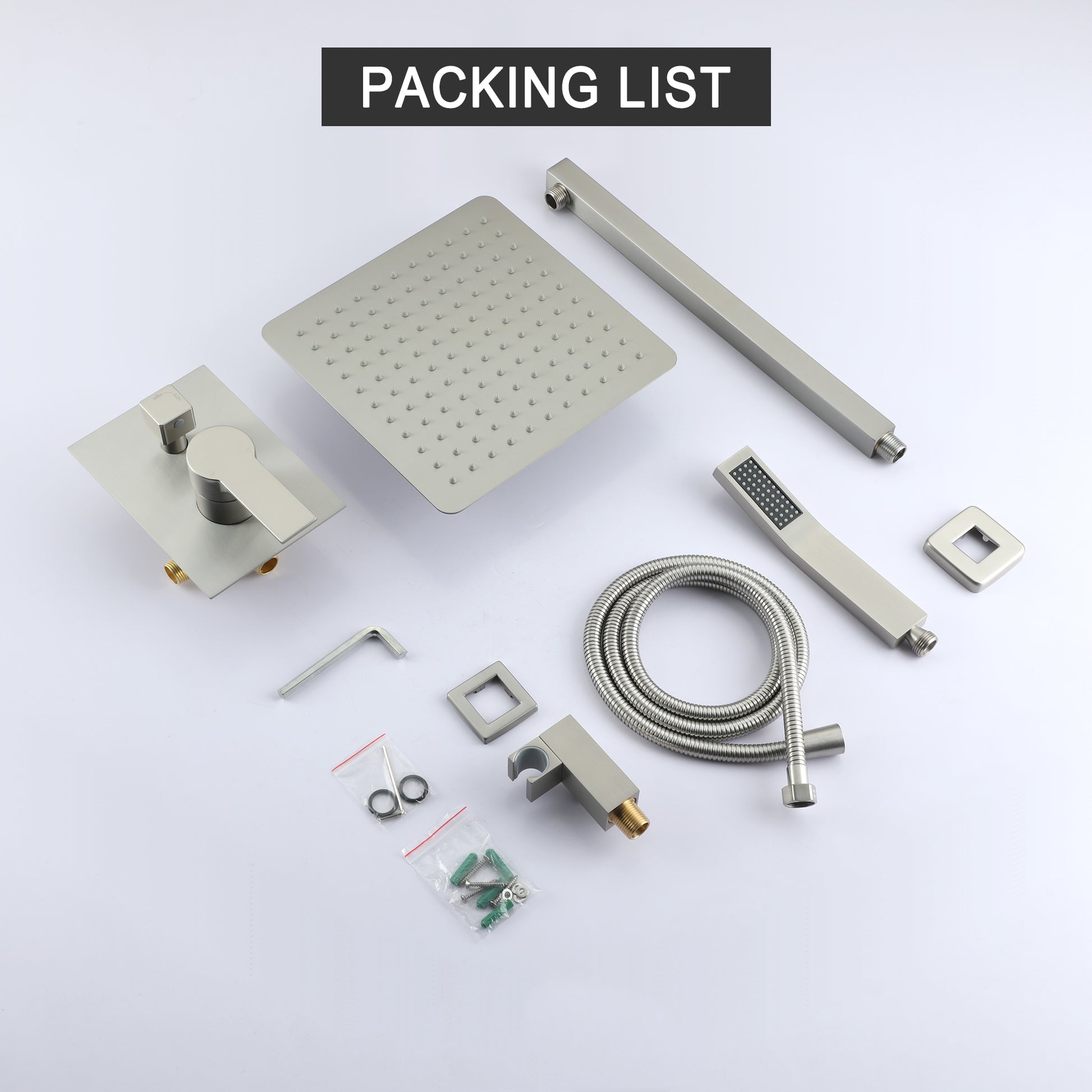 10-inch/12inch Rainfall Shower System With Hand Shower & Pressure-Balanced Valve