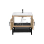 Freestanding Bathroom Vanity with White Ceramic Sink & Hot and Cold Faucet