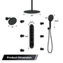 12-inch 4-Function Thermostatic Shower System with Digital Display & Body Jet