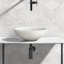 15.7" Polished Natural Marble Round Vessel Sink for Bathroom Countertops in Beige Gold/White Natural/Gray/Green