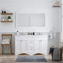 CASAINC 60 x 22 x 35.4 in. Solid Wood Bath Vanity with Marble Top and Backsplash in Gray/White (No/With Mirror)