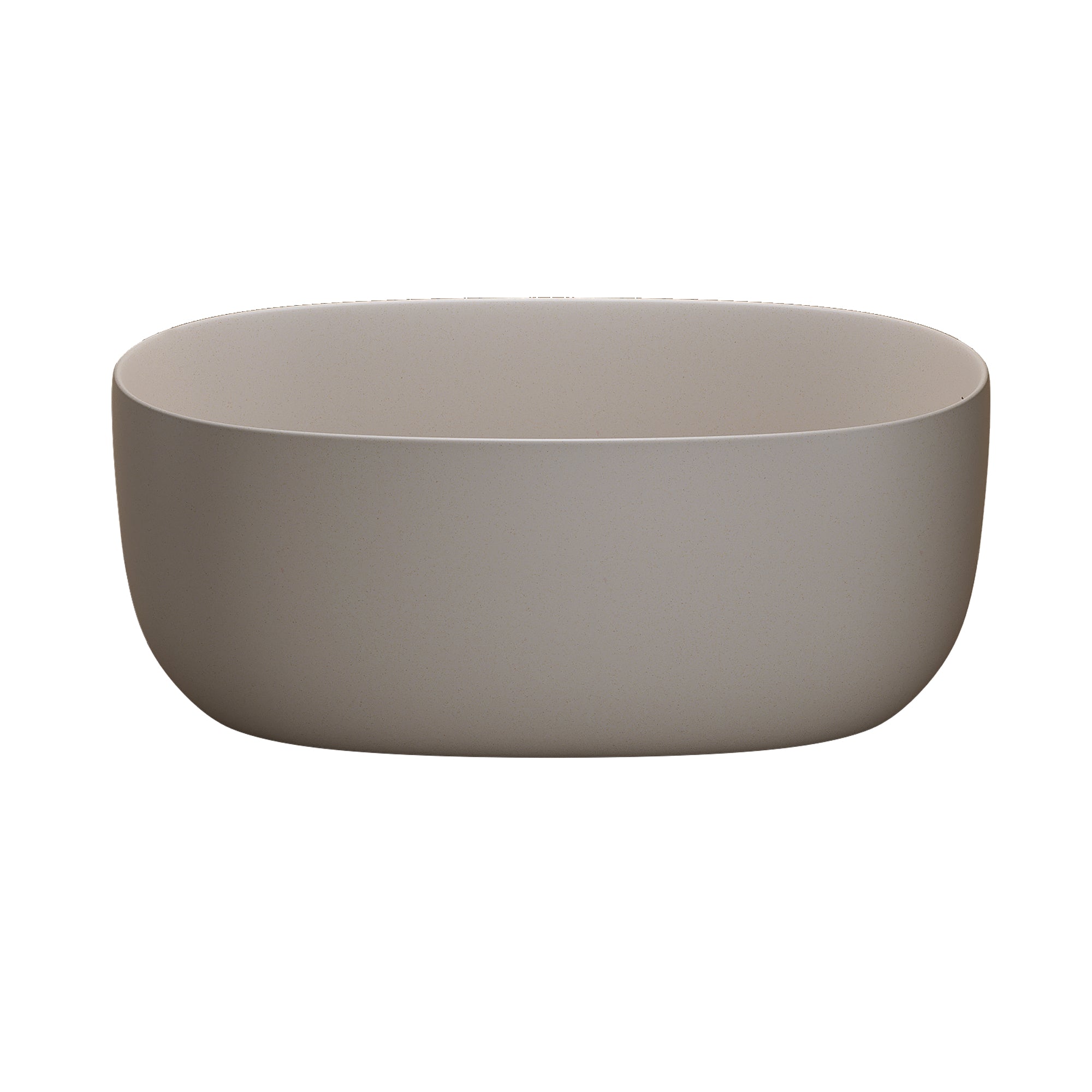 47" Freestanding Stone Resin Soaking Bathtub with One-Side Overflow, Turquoise Green/Beige/Cream Grey/Grey