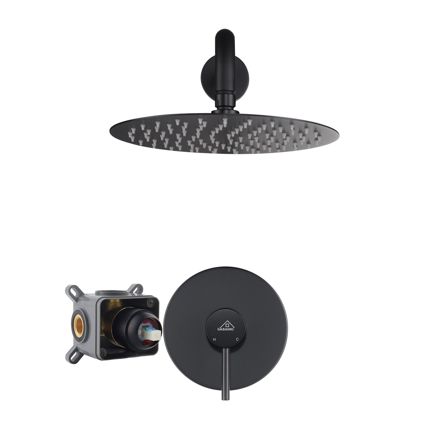 10" Wall Mount Round Single Function Shower Faucet Rain Shower System
