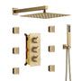 12" Thermostatic Complete Shower System with Rough-in Valve & 6 Body Jets