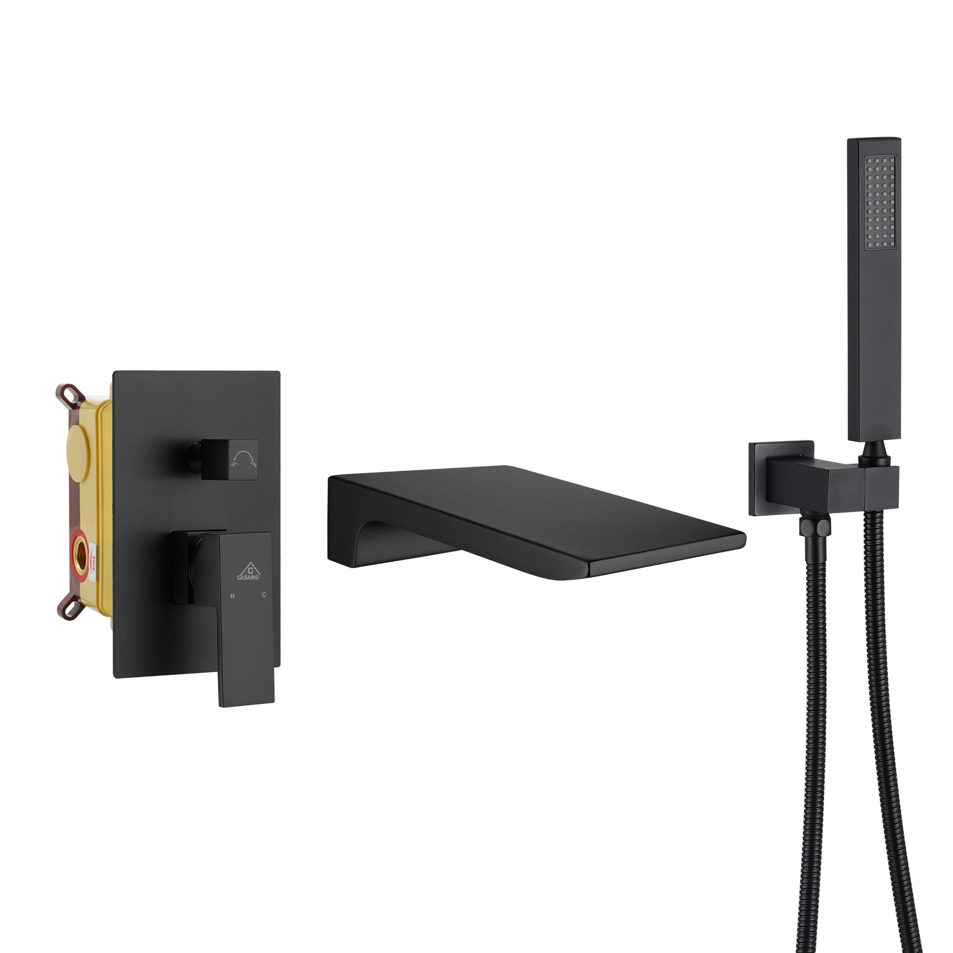 Wall Mounted Bathtub Faucet Set With Handheld Shower Head