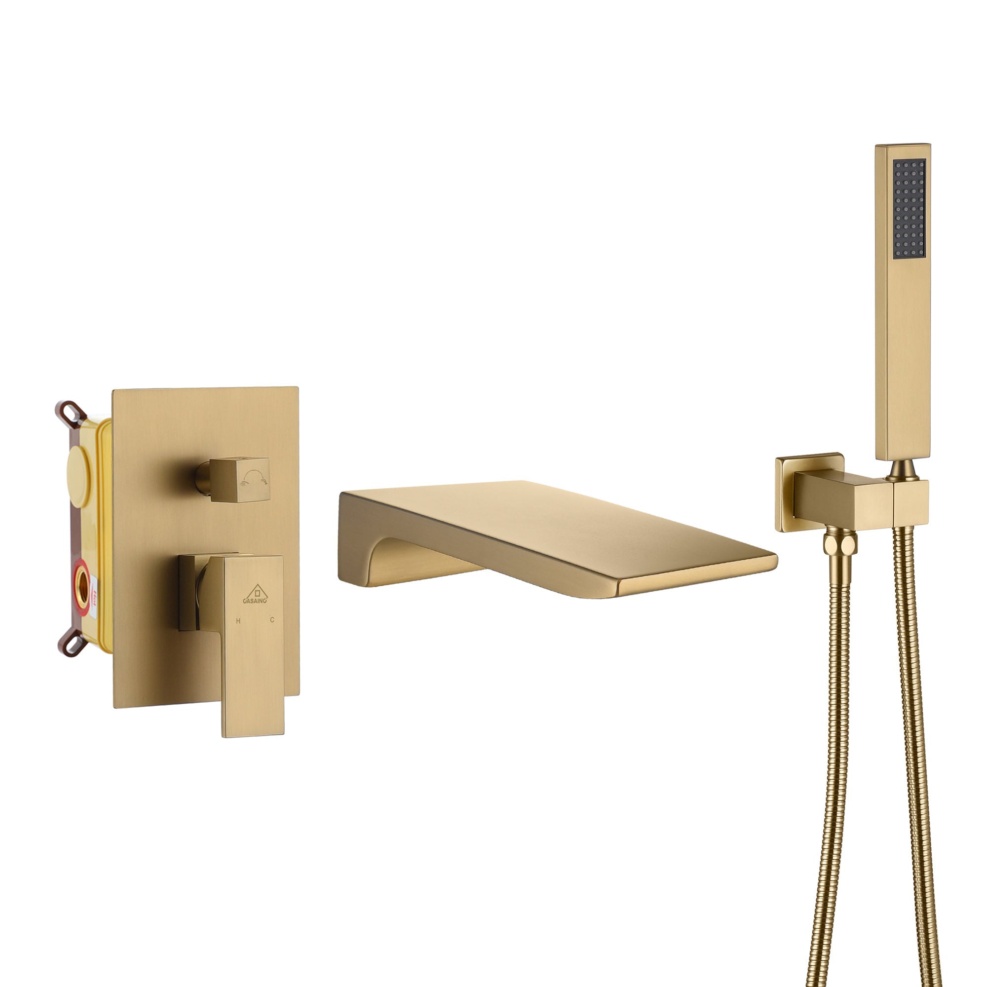 Wall Mounted Bathtub Faucet Set With Handheld Shower Head