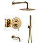10" Wall Mount Dual Shower Head Rain Shower System with Tub Spout