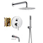 10" Wall Mount Dual Shower Head Rain Shower System with Tub Spout