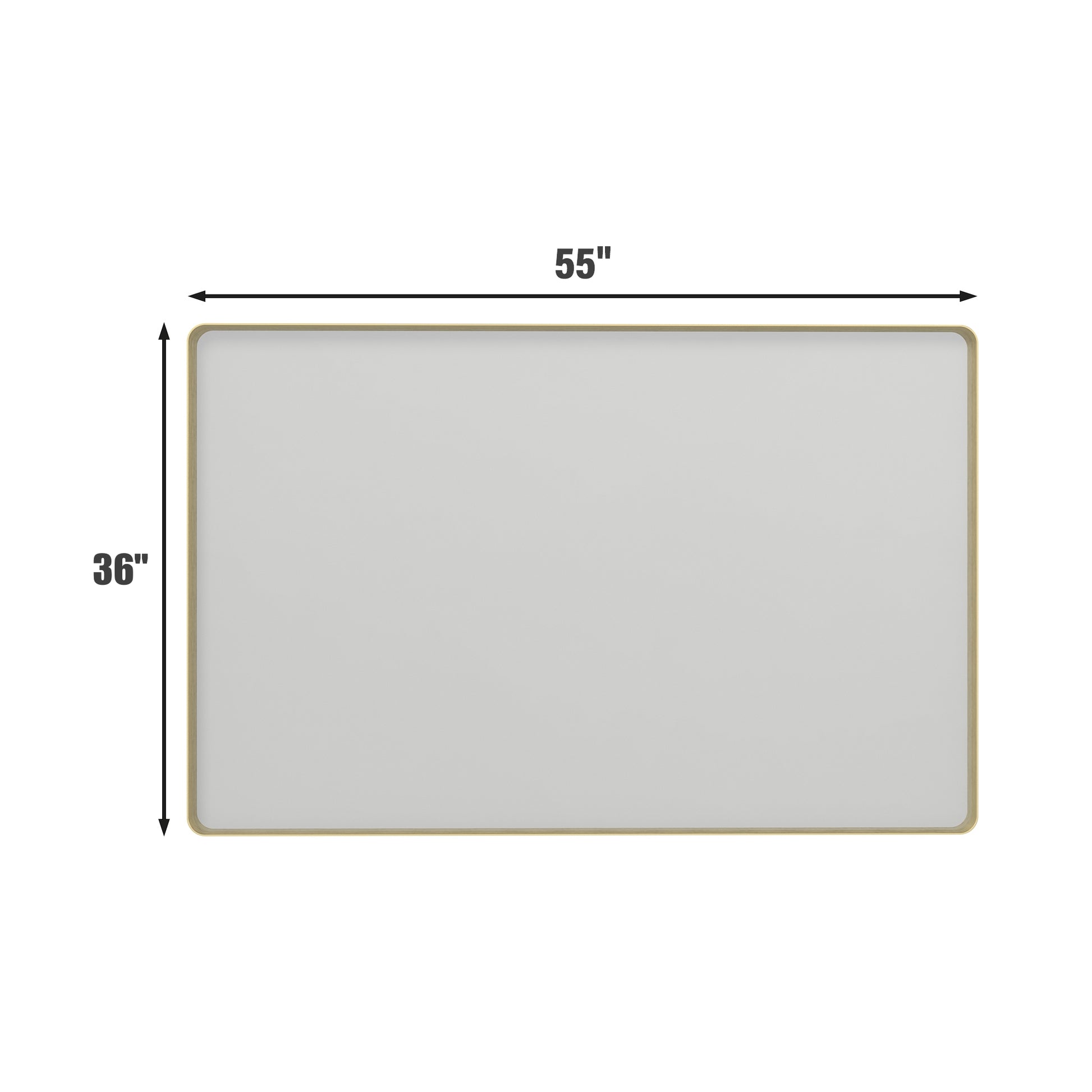 Tempered Glass Wall-Mounted Mirror with Gold Metal Frame