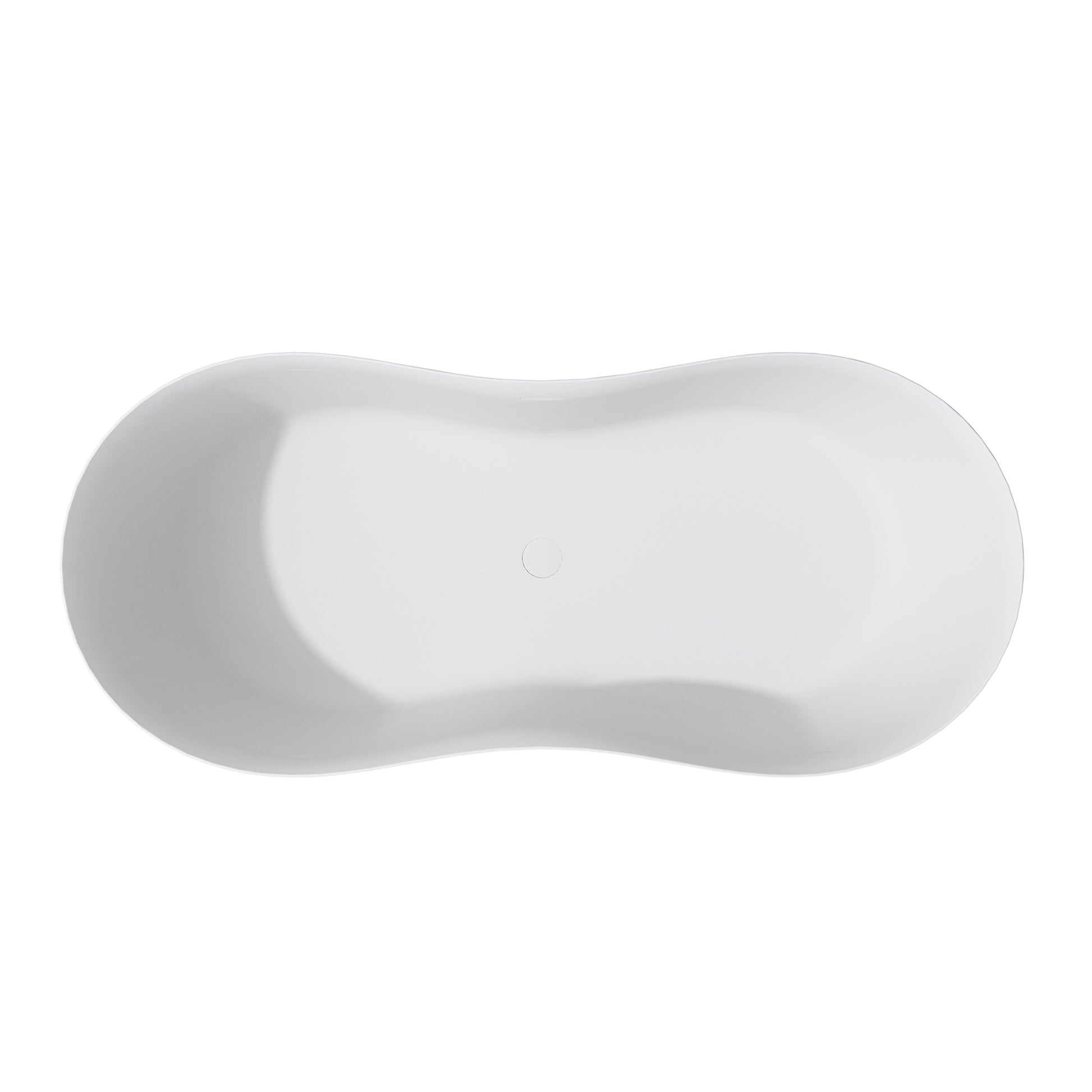 67" Solid Surface Freestanding Soaking Bathtub with Unique Peanut Shape
