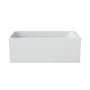 59" Rectangular Solid Surface Freestanding Bathtub with Sloped Backrest