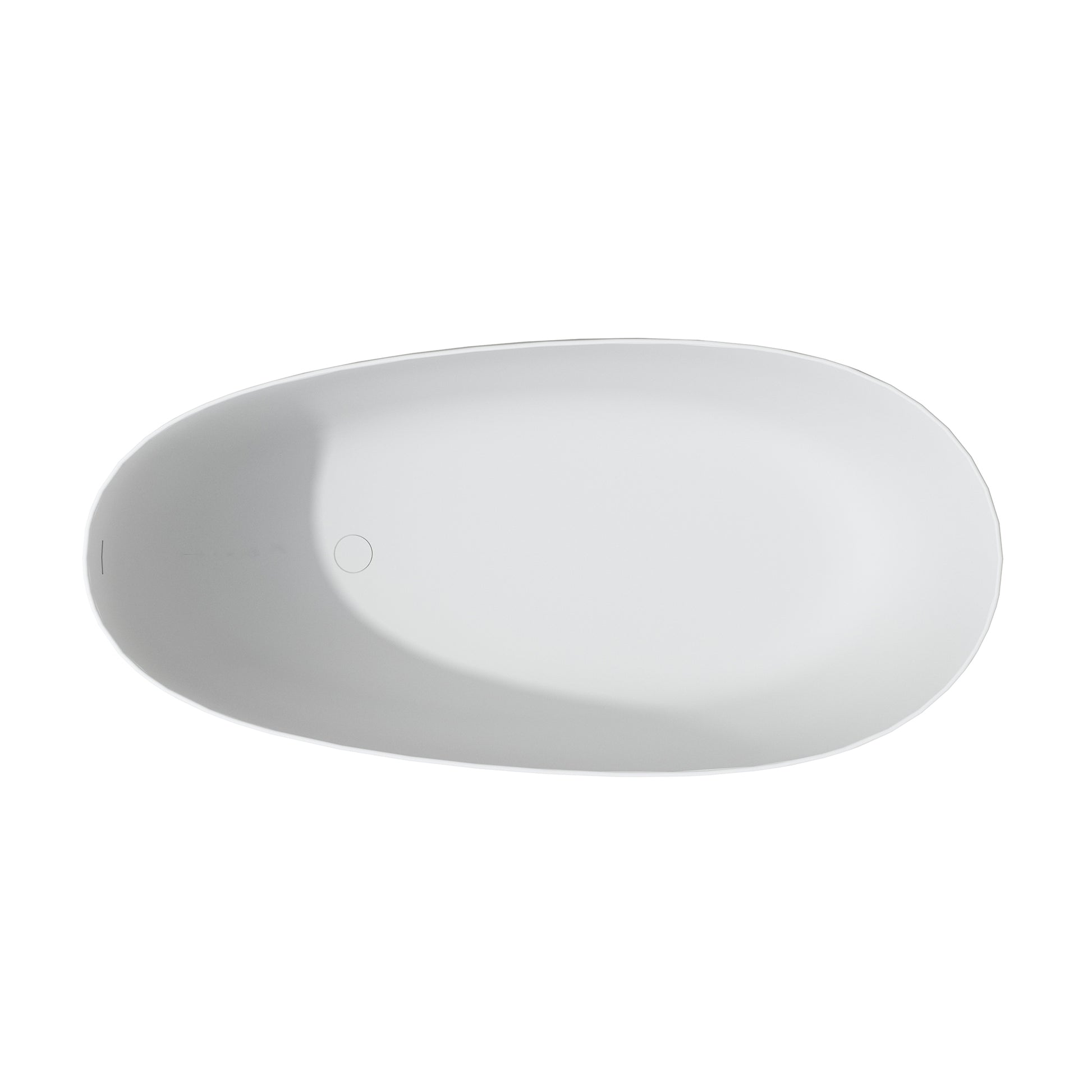63" Solid Surface Freestanding Soaking Bathtub with High Backrest