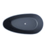 59" Freestanding Resin Stone Soaking Bathtub with Cement-Colored Body and Outer Dot
