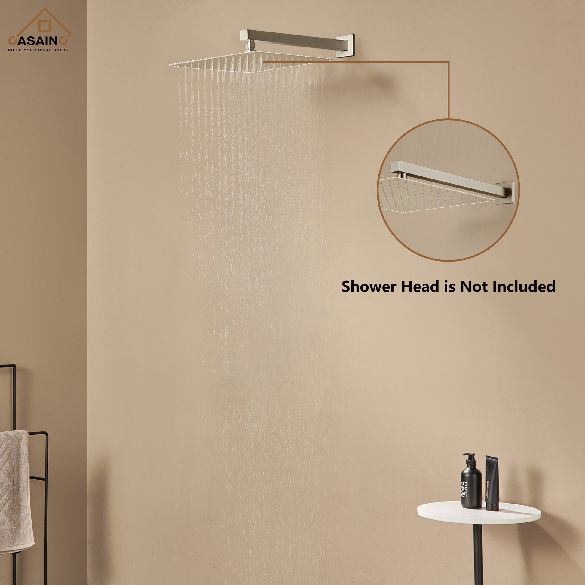 15.75" Wall-Mounted Square Shower Arm with Flange