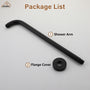 15.75" Round Wall-Mounted Shower Head Extension Arm with Flange
