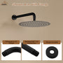 15.75" Round Wall-Mounted Shower Head Extension Arm with Flange