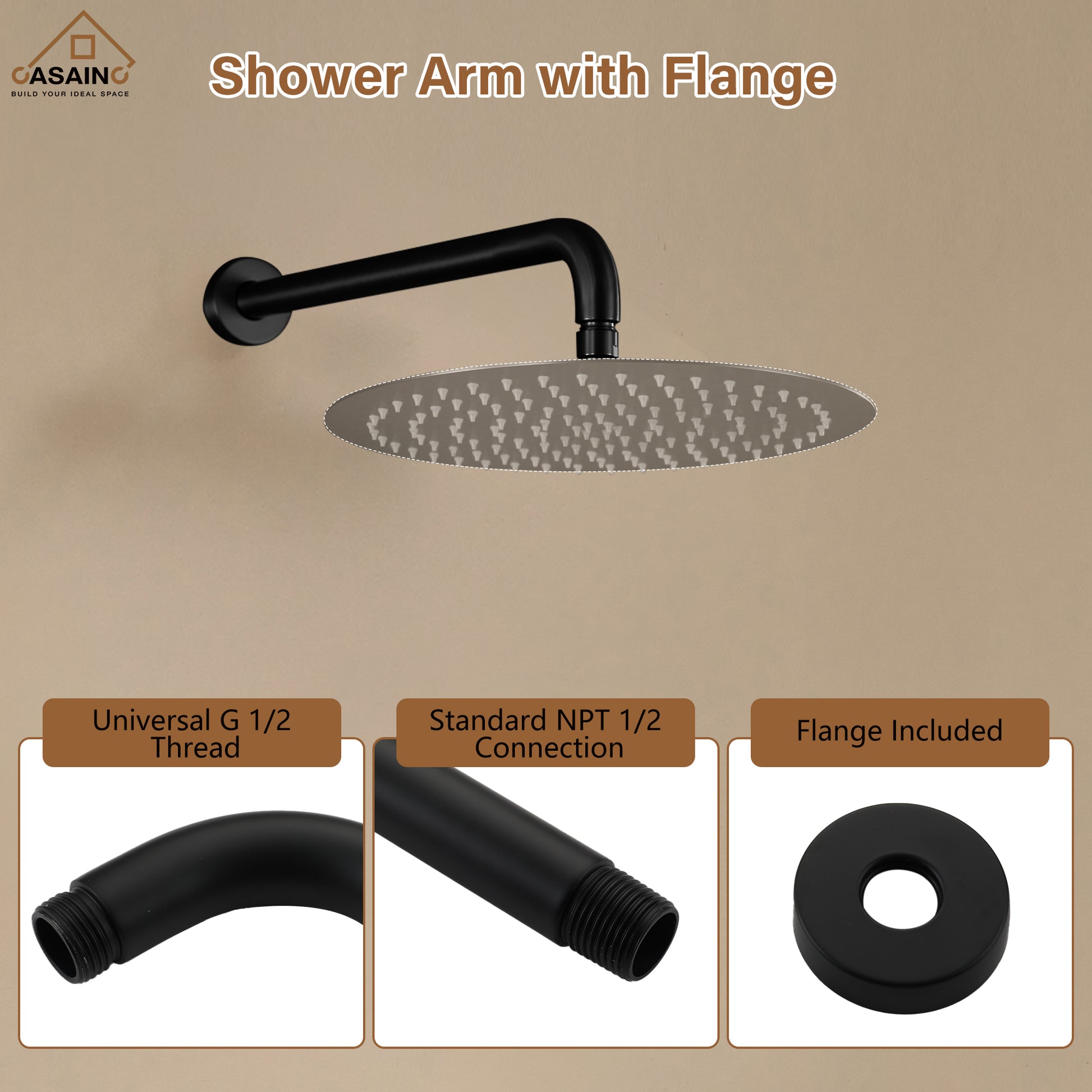 10"/12" Round Rain Shower Head Stainless Steel Rain Showerhead