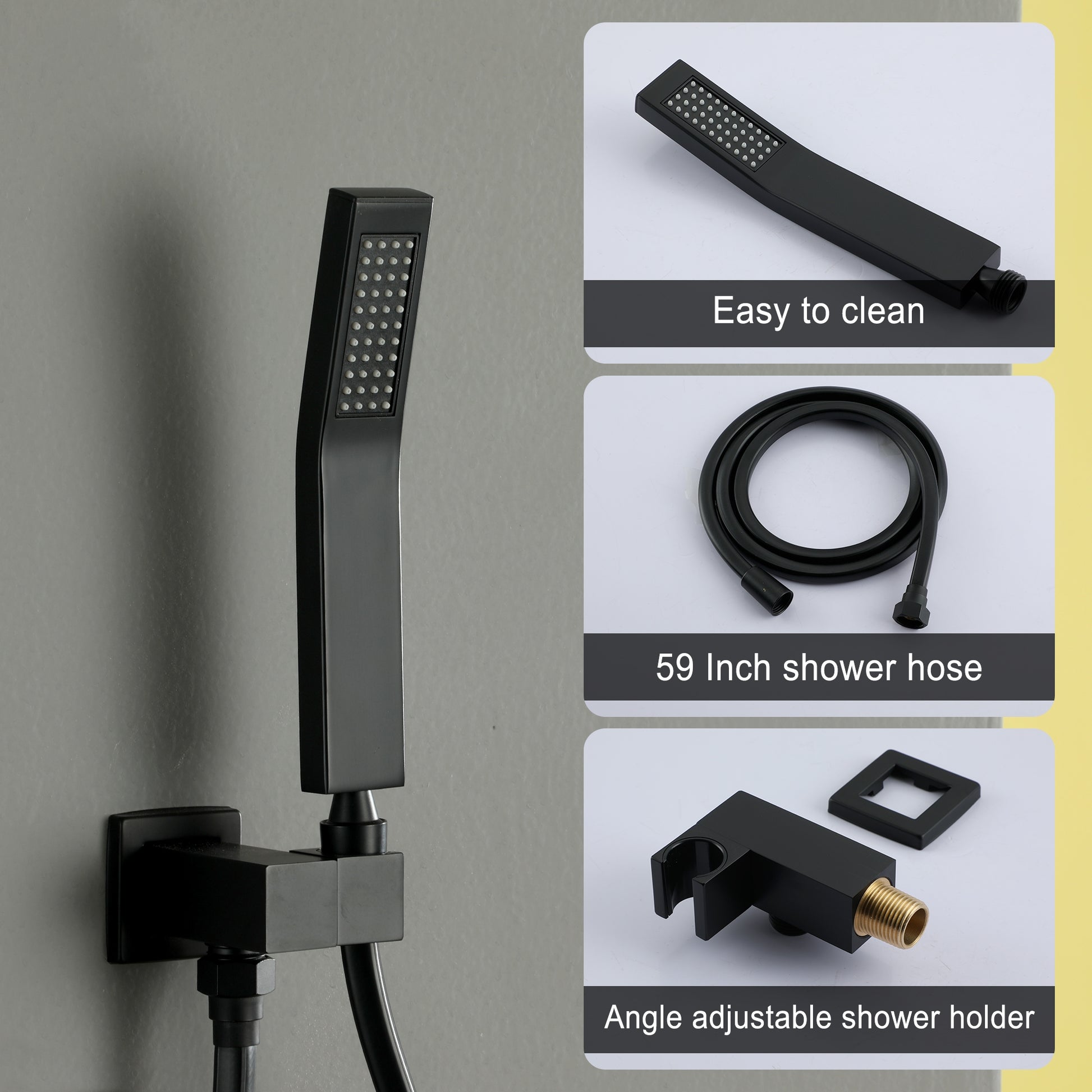 10-inch/12inch Rainfall Shower System With Hand Shower & Pressure-Balanced Valve