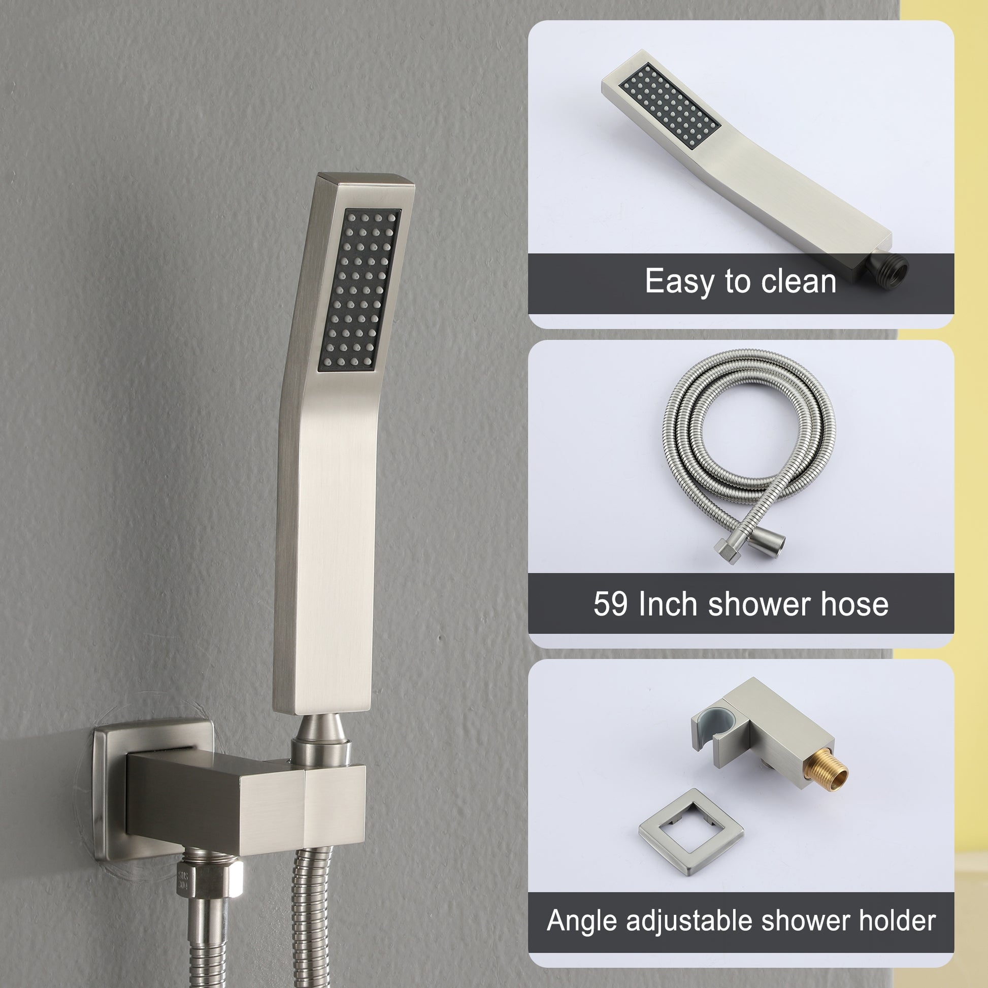 10-inch/12inch Rainfall Shower System With Hand Shower & Pressure-Balanced Valve