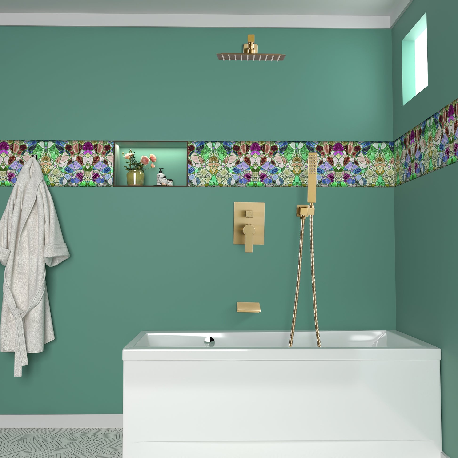 10-inch/12inch Rain Shower System With Handeld & Tub Spout