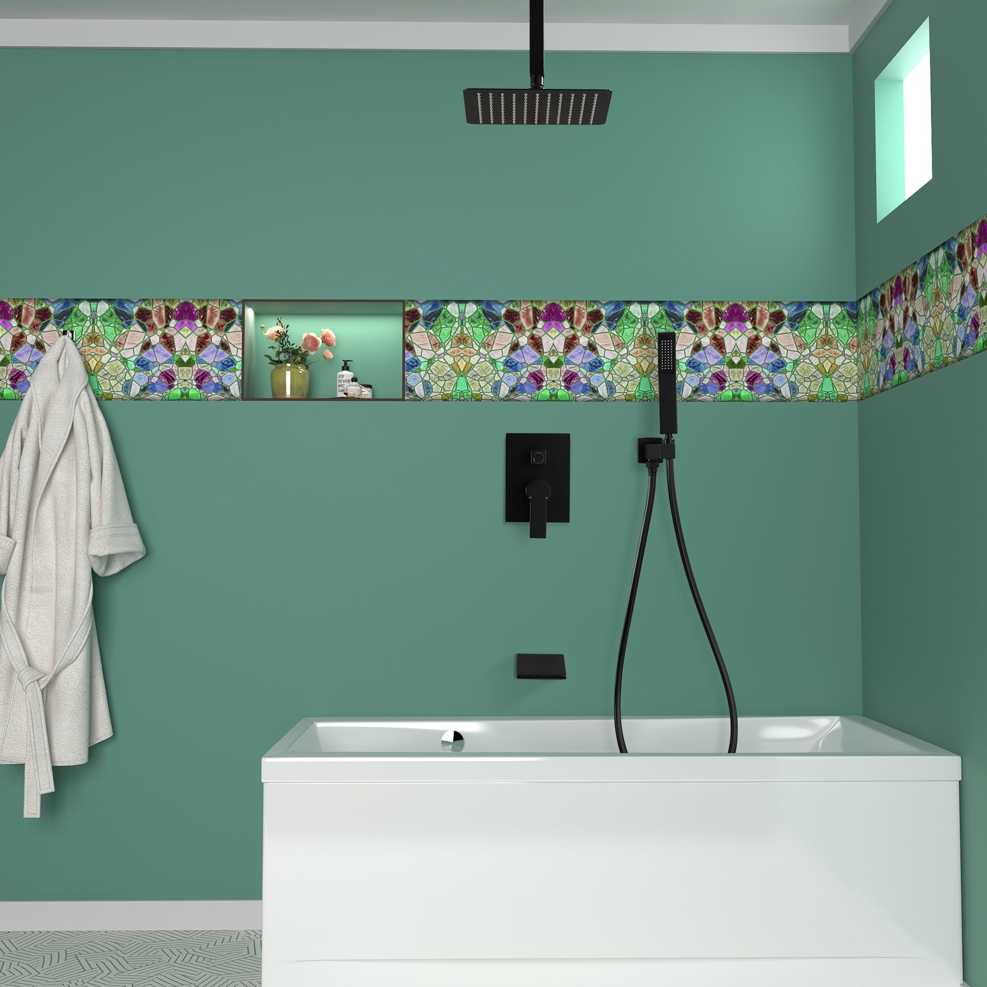 10-inch/12inch Rain Shower System With Handeld & Tub Spout