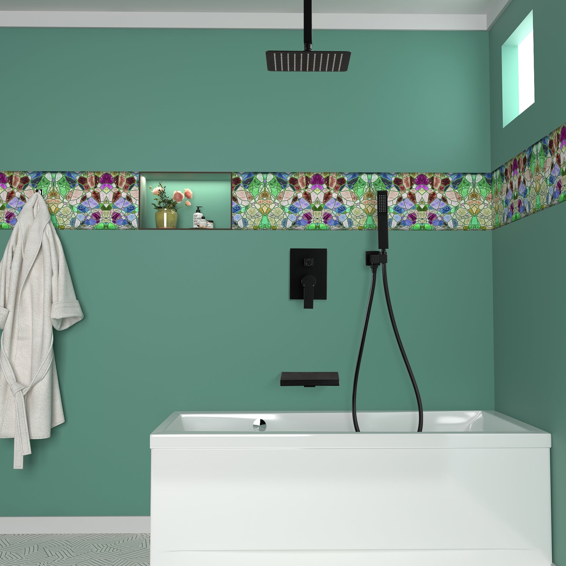 10-inch/12inch 3-Function Shower System With Bathtub Spout