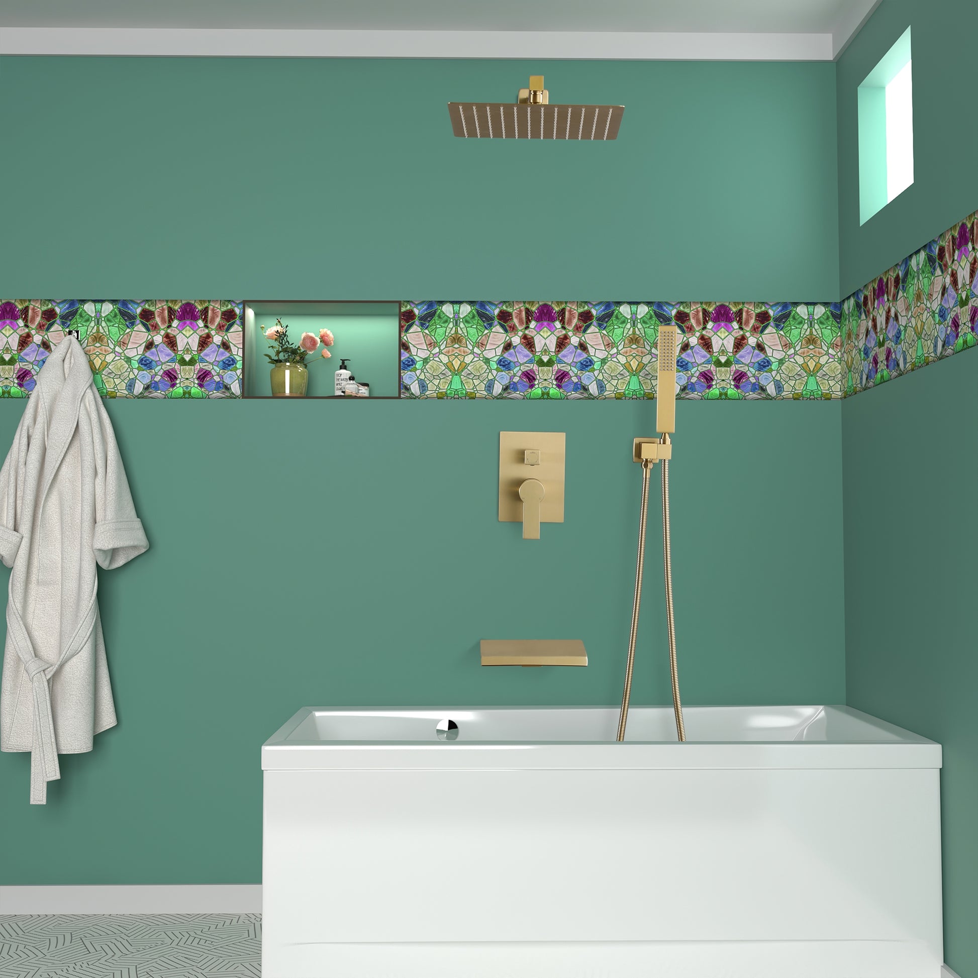 10-inch/12inch 3-Function Shower System With Bathtub Spout